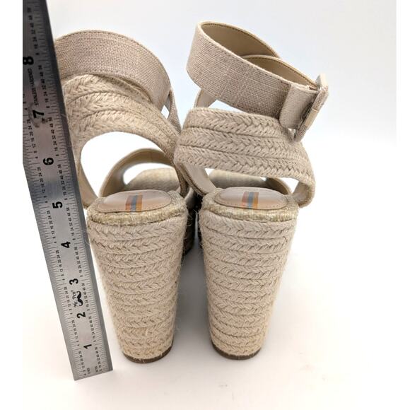 Sam Edelman Vada Wedge Ankle Strap Sandal Women's Neutral Size US10 EU40.5 - Picture 4 of 11